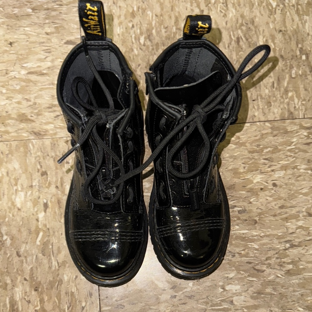 Dr. Martens Black Patent Leather Boots US 13 Air Wait Boy or Girl